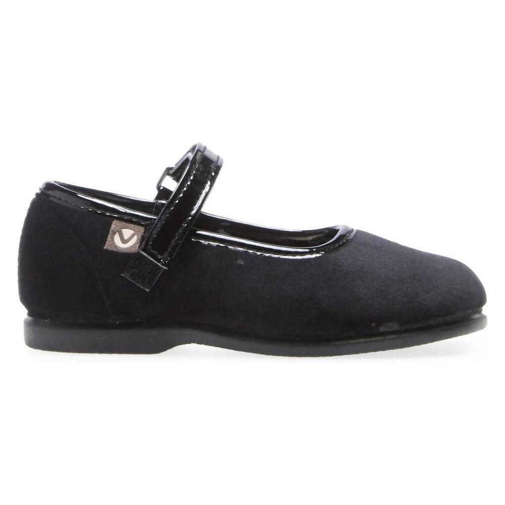 NEW VICTORIA SHOES girls mary jane alba velvet shoes in black